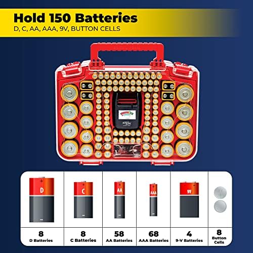 Ontel Battery Daddy Smart - Battery Organizer Storage Case with Tester,Stores & Protects Up to 150 Batteries,Clear Locking Lid,As Seen On TV,Smart - 150 Batteries (BADAS-MC4),(Pack of 4) - Image 2