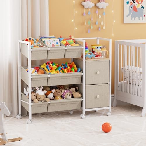 Modanais Kids Toy Organizers and Storage Bins, Off White - Image 2