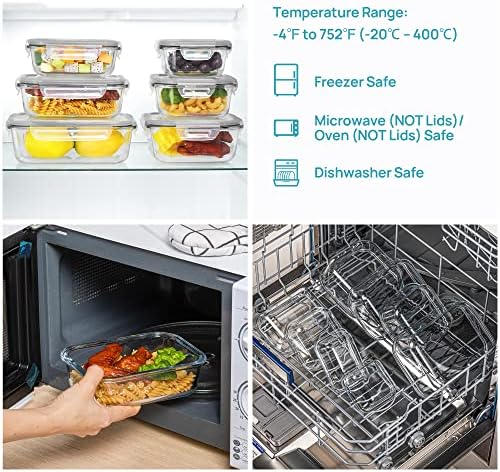 Vtopmart 8 Pack Glass Food Storage Containers with Lids Grey - Image 3