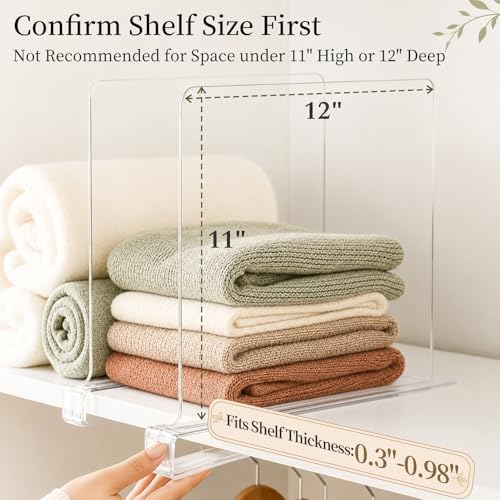 SortNStore Shelf Dividers Purse Organizer for Closet: 11" Tall (Extra Tall) - Image 3