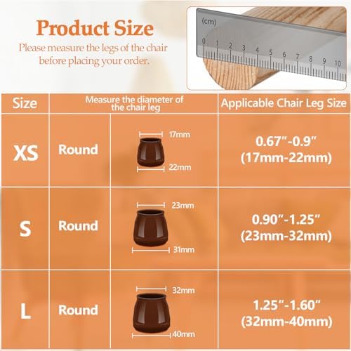 BAIPOK 36Pcs Round Chair Leg Floor Protectors for Hardwood Floors - Image 2