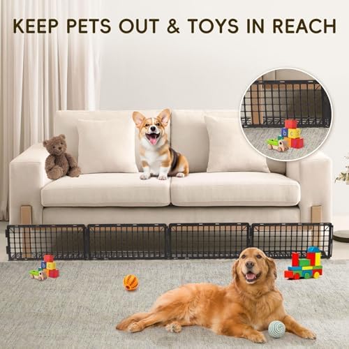 18 Pack Under Bed Blockers for Pets – Easy to Install Black Plastic Under Couch Blocker (6.5" H x 14.5" L) – Prevents Dogs, Cats, Toys from Getting Under Sofa or Furniture - Image 2