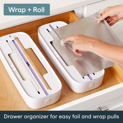 YouCopia StoraRoll Food Wrap Dispenser 2-in-1, Aluminum Foil Wrap Organizer - Image 2