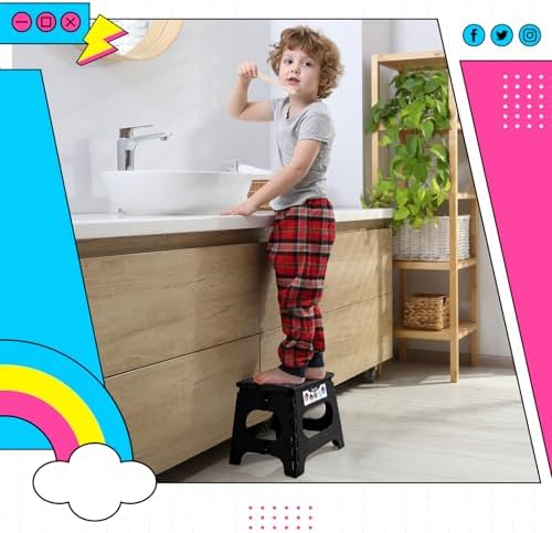 Delxo Folding Step Stool 11 inch 2 Pack,300 Lbs Step Stool for Kids&Adults - Image 4