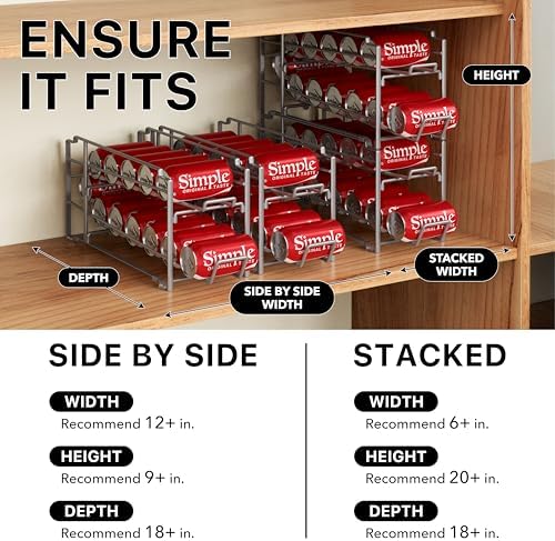 Simple Houseware 2-Pack Stackable Beverage Soda Can Dispenser Rack, Silver - Image 3