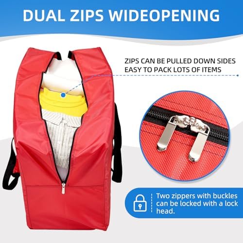 Extra Large travel duffel bag with Strong Handles, 135L Waterproof duffel bag, Durable Zippers, Extra Large Storage Totes for Space Saving and Moving Supplies, Red - Image 4