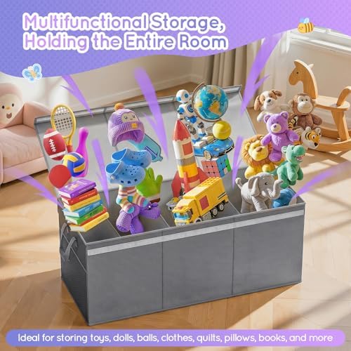 Lewondr 160L Extra Large Toy Box Storage with Lid, 40"x16"x16" Toy Chest - Image 3