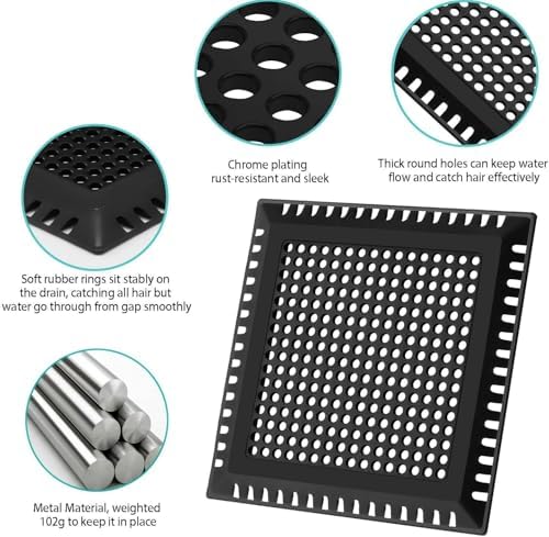 Hair Catcher/Drain Strainer/Shower Drain Cover for Bathroom Floor Drain, Stainless Steel and Silicone (Patented Product) (Pack of 2) - Image 6