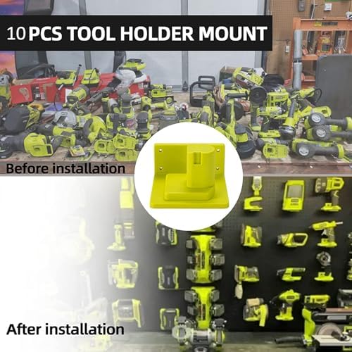 10 Pack Tool Holder Compatible with Ryobi 18V Wall Mount Plastic - Image 5