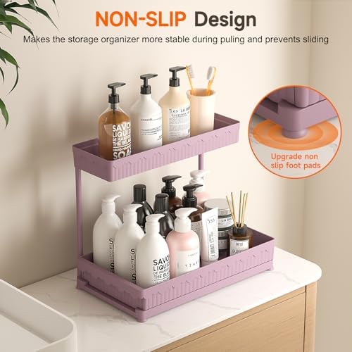 Sevenblue 3-Pack 2-Tier L-Shaped Under Sink Organizers with Sliding Drawers - Image 4