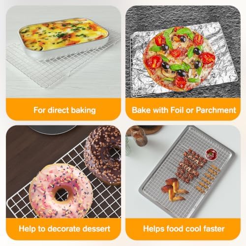 2 PCS Cooling Racks for Cooking and Baking, 10" x 16", Silver - Image 4
