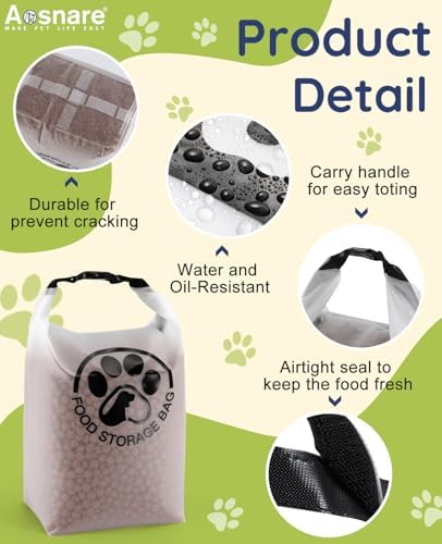 25 Cups Pet Food Storage Bag for Travel - Transparent Leak-Proof Dog Food Container with Roll-Top Closure, Keeps Kibble Fresh for Camping Trip, Dog Boarding, Weekend Getaways - Image 6