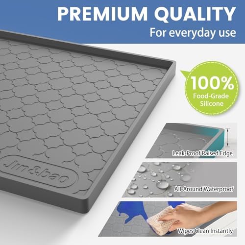 Jin&Bao Under Sink Mat 31" x 19" Waterproof Silicone Cabinet Kitchen Liner - Image 2
