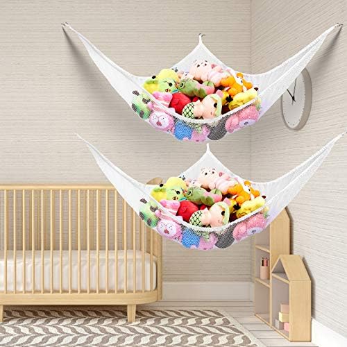 Stuffed Animal Net or Hammock, Stuffed Animal Net, Jumbo Toy Net Hammock for Stuffed Animals Wall Sling Corner Extra Large Kids Children Mesh Toy Net Organizer (2 Pack) - Image 6