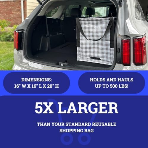 DURASACK Heavy Duty Storage Tote Bag 22-Gallon, Gingham Gray, Pack of 4 - Image 5