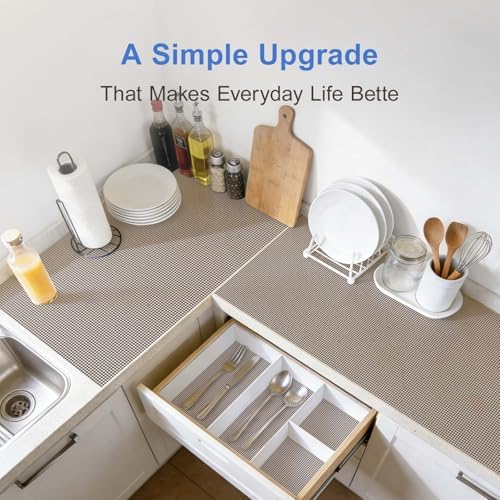 Non Adhesive Shelf Liner, 11.8 in x 9.8 ft, Wheat - Image 7