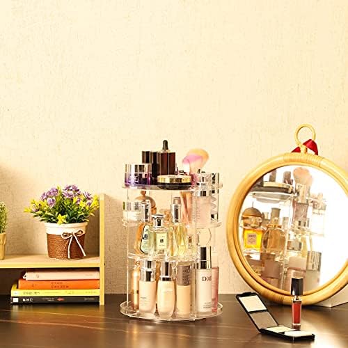 Clear Rotating Makeup Organizer for Vanity,Adjustable Skincare Organizer Countertop,Cosmetic Display Cases for Beauty,Skin Care,Spinning Makeup Stand,Make up Storage Organizer and Perfume organizer - Image 5