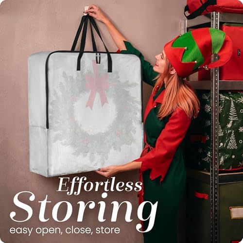 Handy Laundry 5-Pack Wreath Storage Bag, 25" Clear Wreath Storage Container with Zipper & Handles, Large Moving Bags for Holiday Decorations, Garlands, Packing, College Organization - Image 5