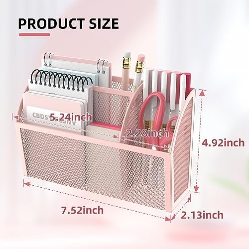 DALTACK 3-Grid Magnetic Pencil Holder, Strong Magnet Locker Organizer, Pink - Image 7