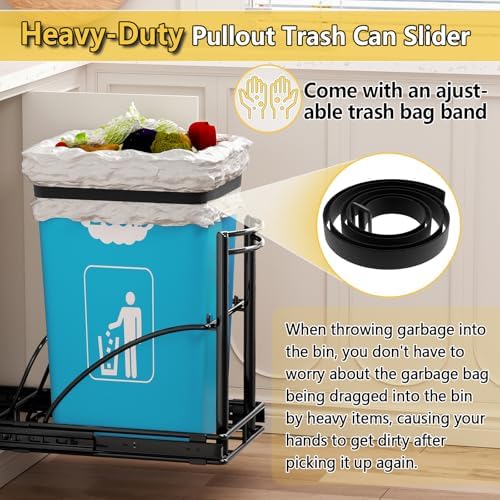 Under Sink Trash Can Pull Out, Fits 7-13 Gal/50 Qt Bins - Image 4