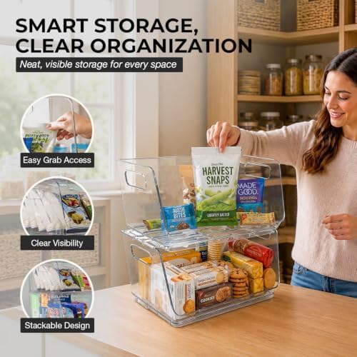 ClearSpace Stackable Storage Bins, Front Pantry Organizer, Small, 8 Pack - Image 3