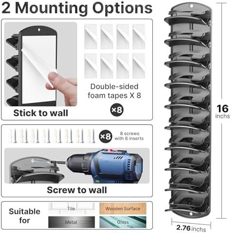 Spring Clip Hat Organizer Hold Storage 40 Caps for Baseball Caps（2-Pack） Wall Mount Closet & Door Hat Rack Holder Hanging Closet Install with Strong Adhesive or Screws. - Image 5