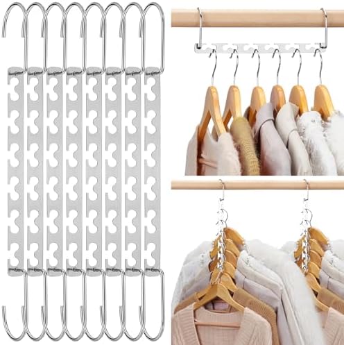 HOUSE DAY 12 Pack Space Saving Hangers for Clothes, Metal Magic Hanger by HOUSEDAY
