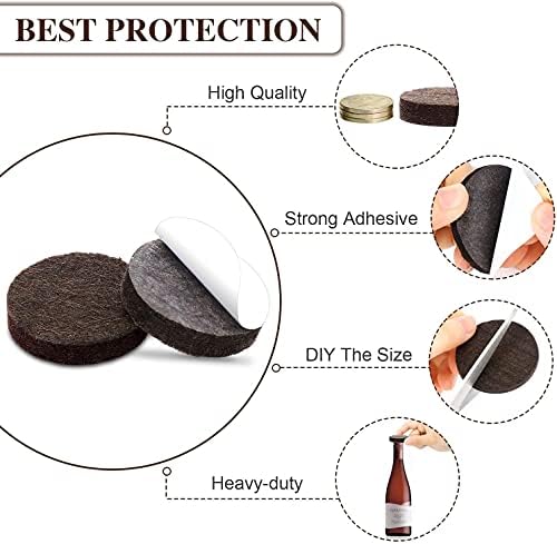 Felt Furniture Pads for Hardwood Floors -Yelanon Felt Pads for Chair Legs - Image 3