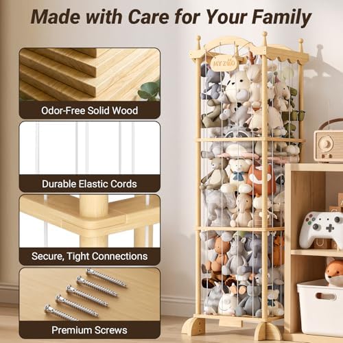 COSYLAND Stuffed Animal Storage Plushies Organizer for Kids Room - Image 2