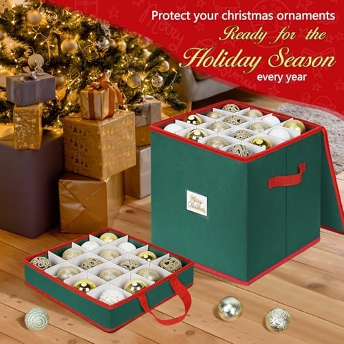 Christmas Ornament Storage Box Stores 64 Ornaments, Non-Woven - Image 6
