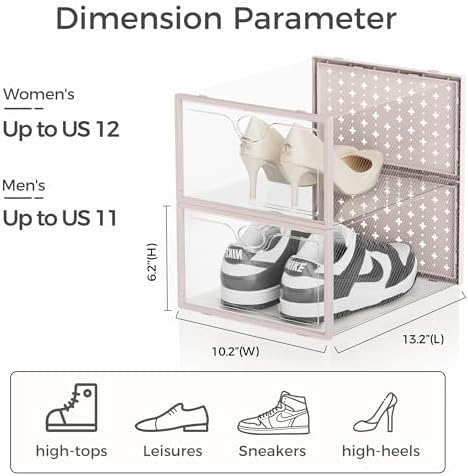 Pinkpum 15 Pack X-Large Shoe Storage Boxes, Shoe Organizer Clear Stackable - Image 2