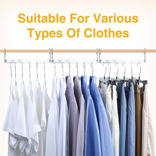 HOUSE DAY Space Saving Hangers for Clothes 4 Pack, Metal Magic Hanger - Image 6