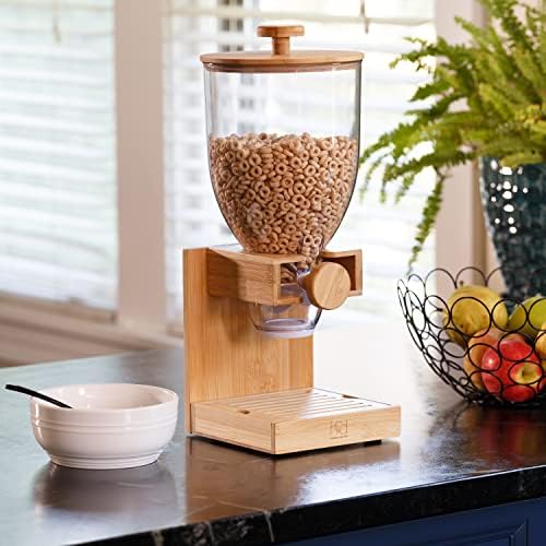 ZevrO Honey-Can-Do Bamboo Cereal Dispenser with Airtight Lid – Countertop Dry Food Dispenser for Kitchen Organization – Eco-Friendly Cereal Container for Pantry (Pack of 3) - Image 3