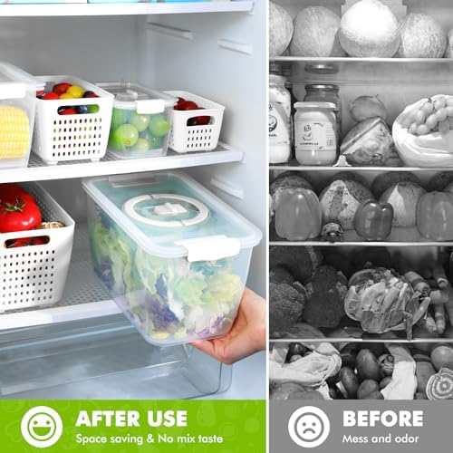 LUXEAR Produce containers for fridge,3 Set Fruit Containers with Removable Colander, BPA-Free Produce Saver Containers with Lids Dishwasher&Microwave Safe Keep Fruits, Vegetables, Berry, Fresh Longer - Image 3