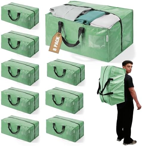 WORKPRO 8 Pack Extra Large Moving Bags with Backpack Straps & Handles by WORKPRO