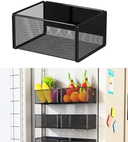 Magnetic Shelf Fridge Basket Bin for Washer Dryer Locker Whiteboard Cabinet by LIFEFAN