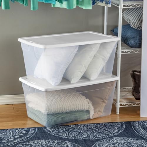 Sterilite Storage Box, Stackable Clear Plastic Bins, 90 Quart, 12-Pack - Image 6
