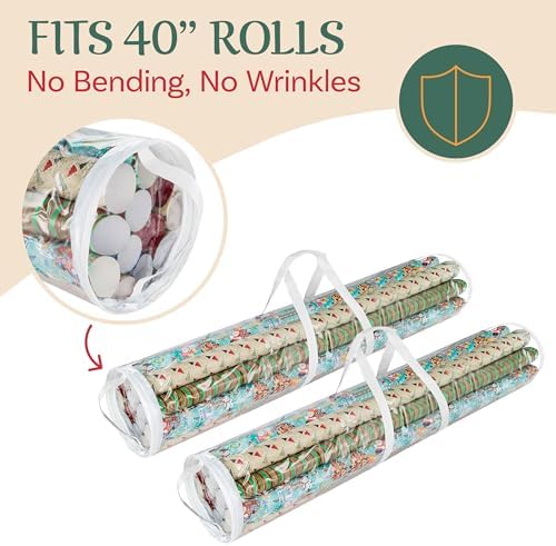 Elf Stor Wrapping Paper Storage Bags, Clear, Set of 2, 9” x 40.5” - Image 4