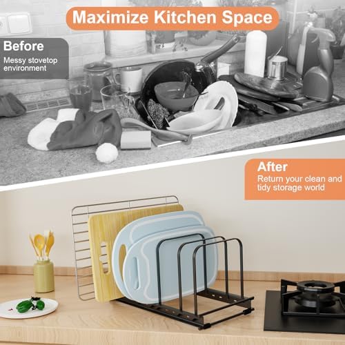 TEAMOLA Metal Cutting Board Organizer - Adjustable Bakeware Rack 1-Pack - Image 5