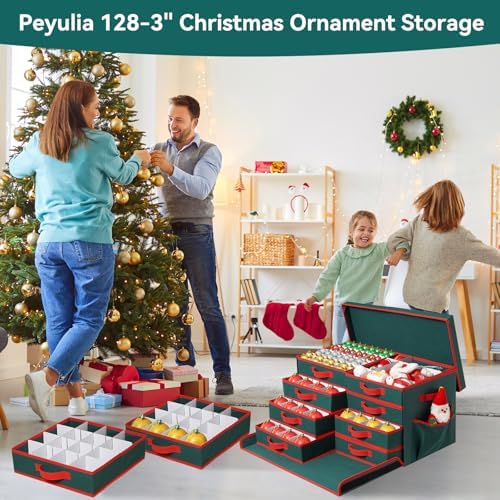Christmas Ornament Storage Box ,8 Trays,128-3" Holiday Ornament Container - Image 2