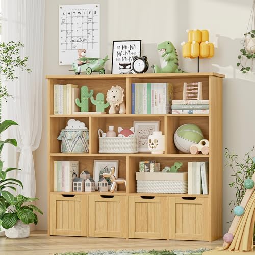 FINETONES Montessori Bookshelf and Kids Toy Storage Organizer with Drawers - Image 3