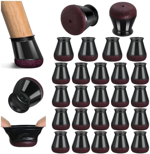 PISAO 24 Pcs Chair Leg Floor Protectors Caps Cover Pad for Hardwood Floors by PISAO