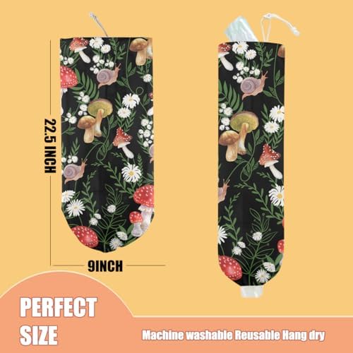 Mushroom Plastic Bag Holder, Wall Mount Grocery Bag Holder - Image 2