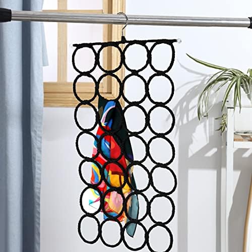 Tosnail Pack of 2 Scarf Hanger Holder Organizer Space Saver for Tie, Belt, Scarves, Socks - Black - Image 7