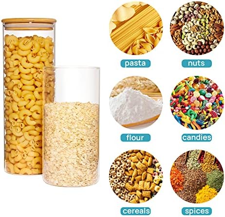 Vtopmart 70oz Glass Food Storage Jars with Airtight Bamboo Lids, 3 Pack - Image 3