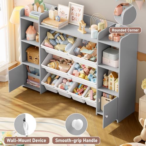 FOTOSOK Toy Storage Organizer with 8 Toy Bins, Toy Organizer Toy Bin for Kids - Image 4