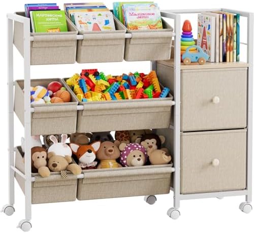 Modanais Kids Toy Organizers and Storage Bins, Off White by HomeOrganizersandStorage