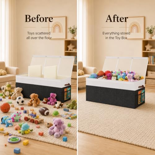 150L Extra Large Toy Storage Box with Lid for Boys Girls Nursery Playroom - Image 5