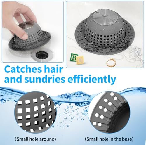 Aluvor Shower Drain Hair Catcher Bathtub Drain Cover Sink Drain Protector - Image 6
