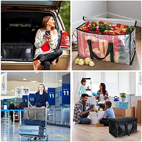 BALEINE 2-Pack Oversized Moving Bags with Reinforced Handles, Heavy-Duty Storage Tote for Clothes, Moving Supplies (Black, 2-Pack) - Image 3